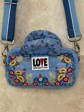Brighton Bandana Love Blue Floral Mini Crossbody